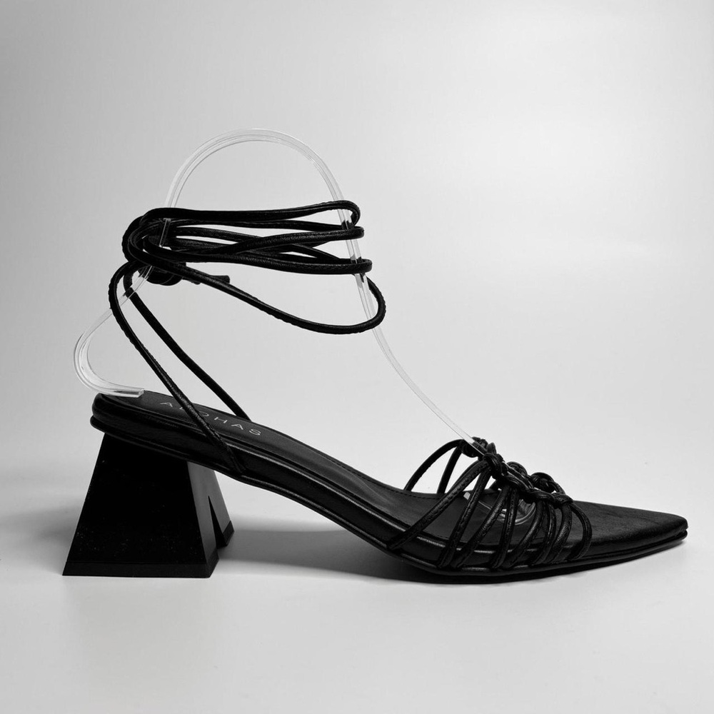 ALOHAS Mirage Leather Wrap Sandal in Tote Black